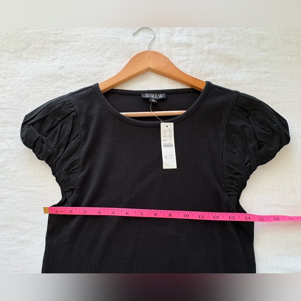J. Crew Women's Charcoal Puff Sleeve Tee - Picture 5 of 6